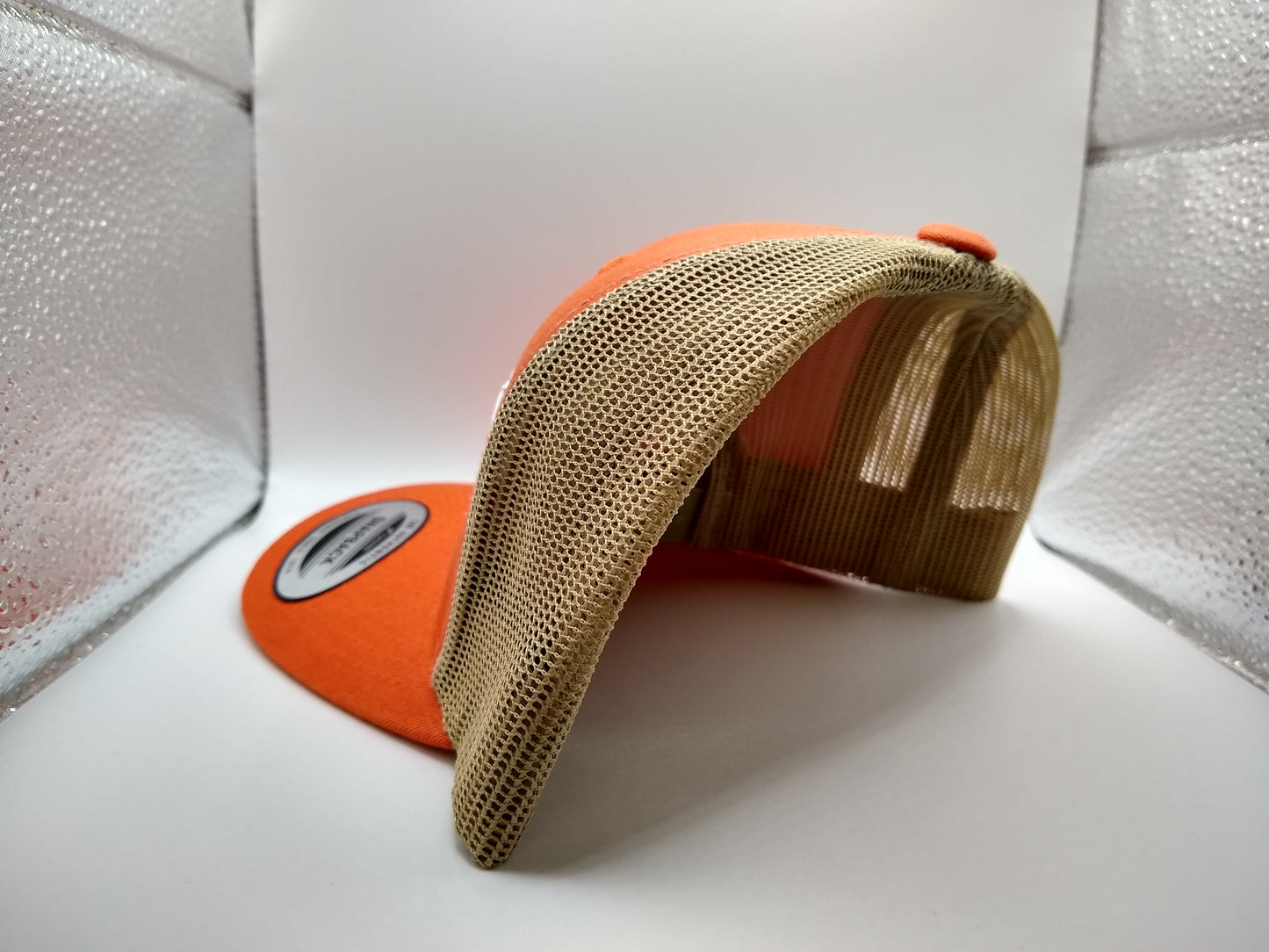 3D Embroidered Orange with Khaki Jalpa Zac Flexfit - Retro Snapback Trucker Cap