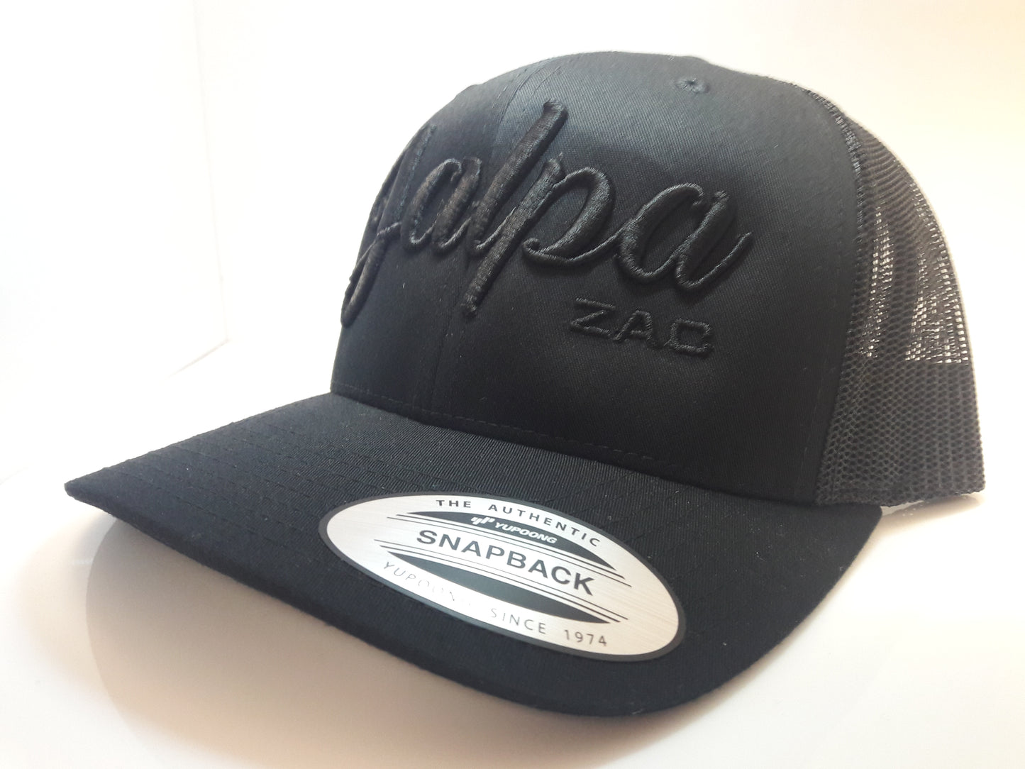 Black Thread 3D Embroidered Black Jalpa Zac Flexfit - Retro Snapback Trucker Cap