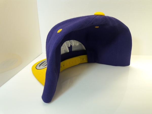 3D Embroidered Purple and Gold Jalpa Zac Flexfit - Classic Snapback Two-Tone Cap