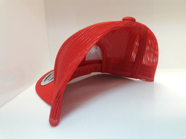 3D Embroidered Red Jalpa Zac Flexfit - Retro Snapback Trucker Cap
