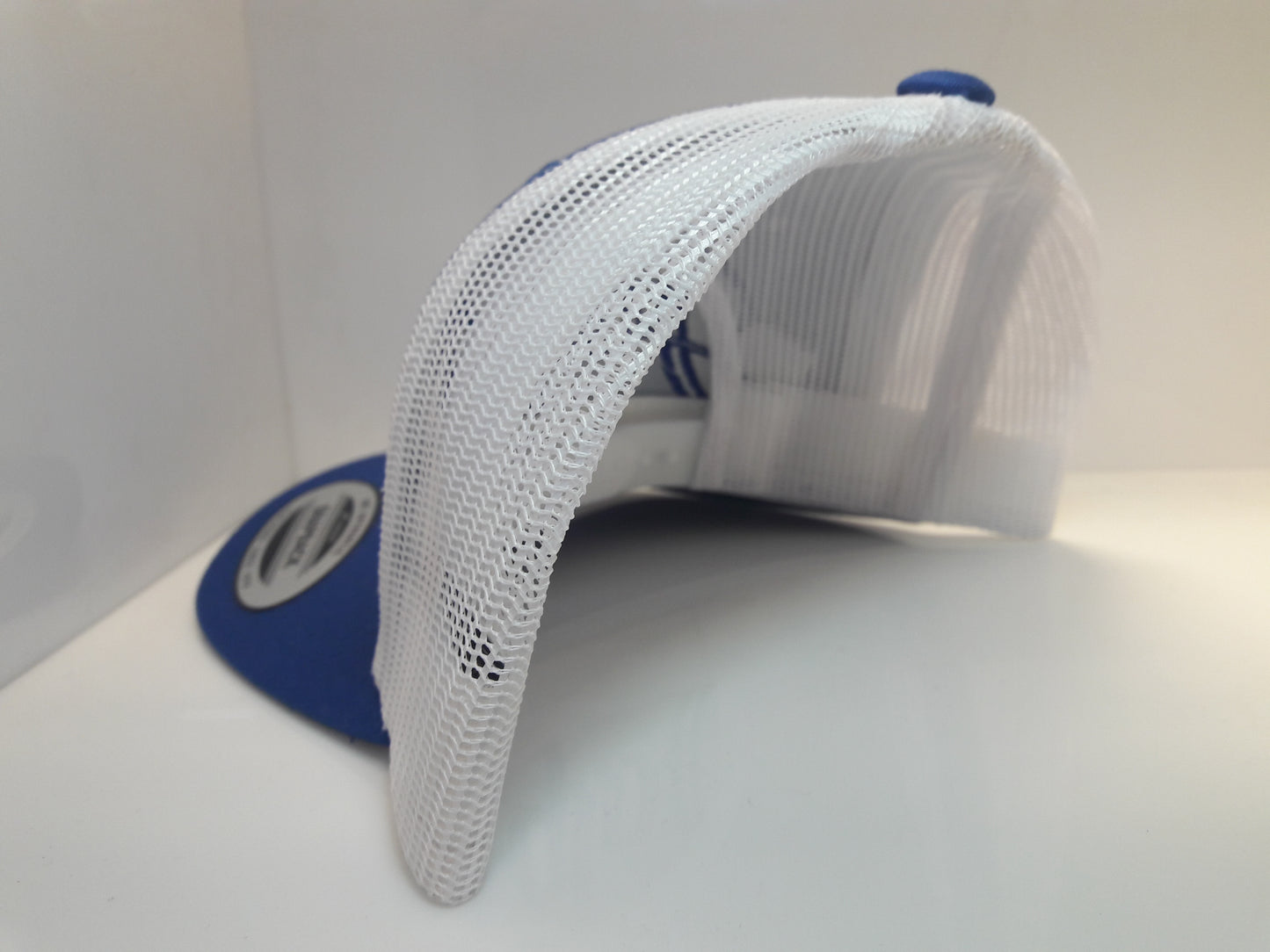 Blue Thread 3D Embroidered Royal Blue and White Jalpa Zac Flexfit - Retro Snapback Trucker Cap