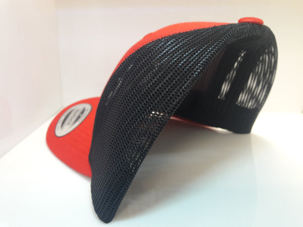 Black Thread 3D Embroidered Red and Black Jalpa Zac Flexfit - Retro Snapback Trucker Cap