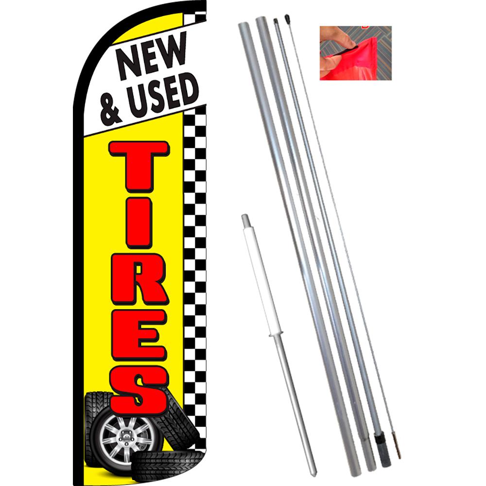 New & Used Tires Windless Feather Flag Kit