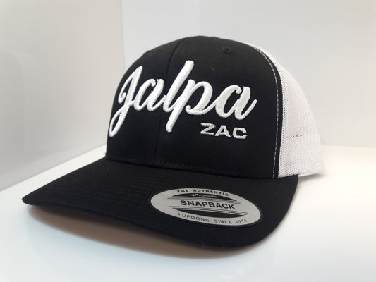 3D Embroidered Black and White Jalpa Zac Flexfit - Retro Snapback Trucker Cap