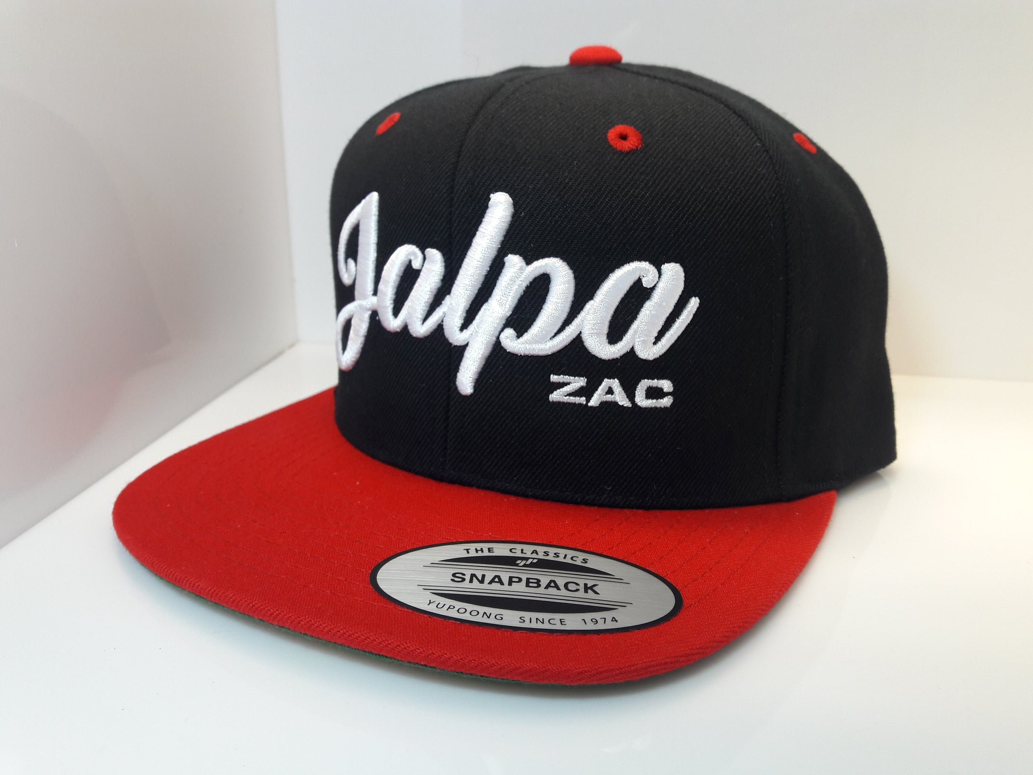 3D Embroidered Black and Red Jalpa Zac Flexfit - Classic Snapback Two-Tone Cap