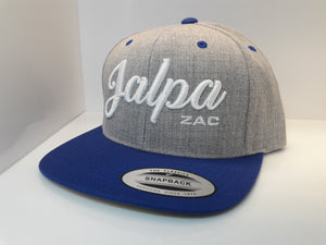 3D Embroidered Grey Heather and Royal Blue Jalpa Zac Flexfit - Classic Snapback Two-Tone Cap