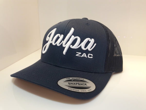 3D Embroidered Navy Blue Jalpa Zac Flexfit - Retro Snapback Trucker Cap