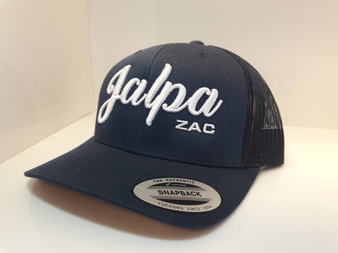 3D Embroidered Navy Blue Jalpa Zac Flexfit - Retro Snapback Trucker Cap
