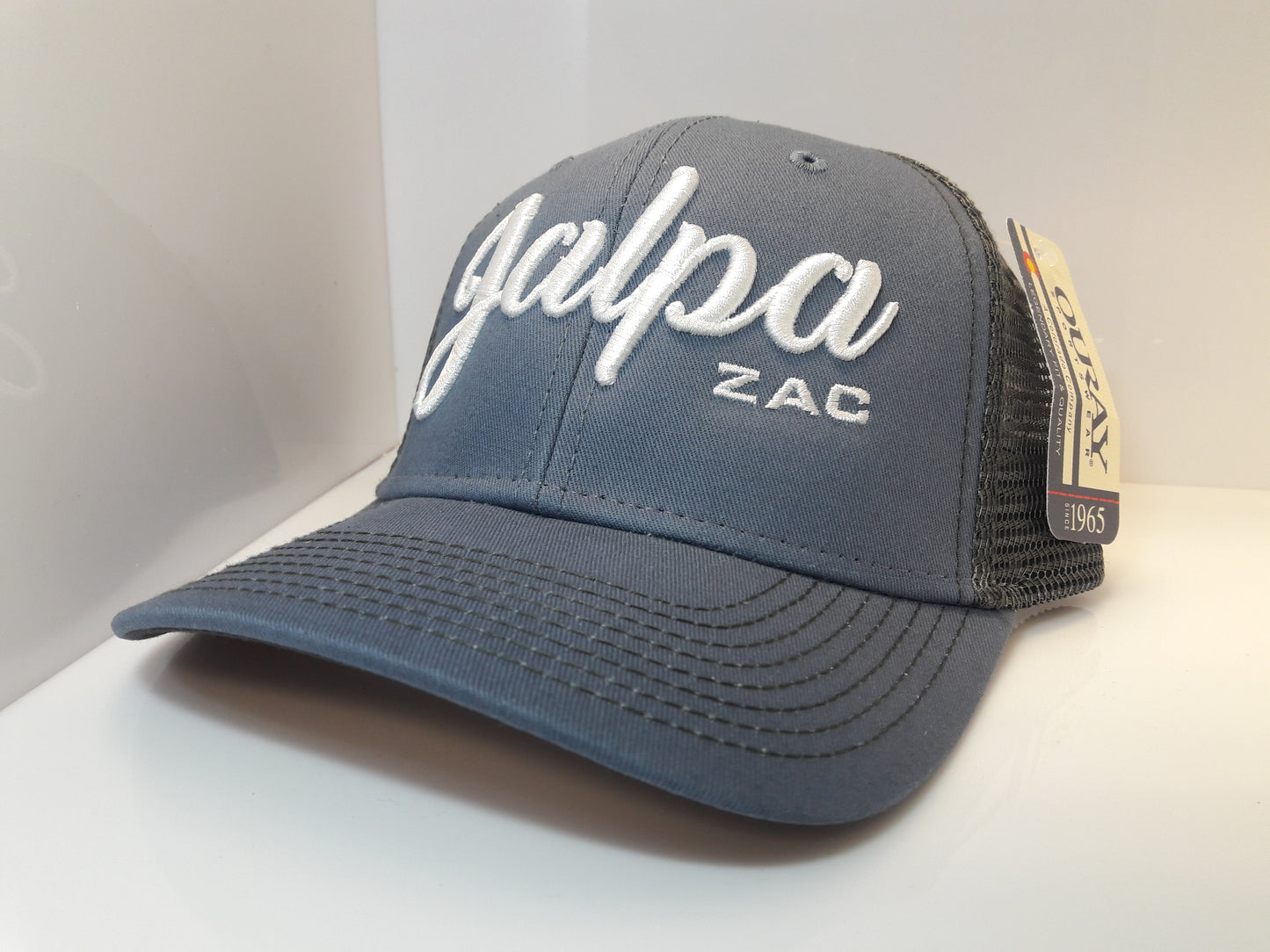 3D Embroidered Steel and Dark Grey Jalpa Zac Ouray - Sideline Mesh Cap