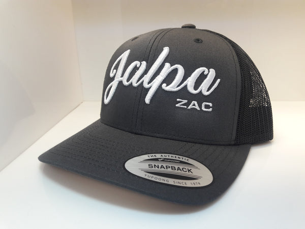 3D Embroidered Dark Grey and Black Jalpa Zac Flexfit - Retro Snapback Trucker Cap