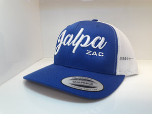 3D Embroidered Royal Blue and White Jalpa Zac Flexfit - Retro Snapback Trucker Cap