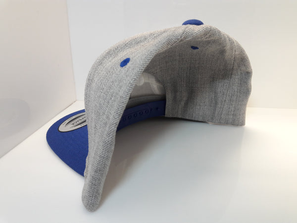 3D Embroidered Grey Heather and Royal Blue Jalpa Zac Flexfit - Classic Snapback Two-Tone Cap