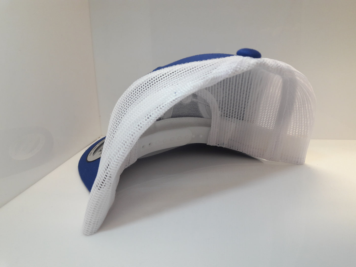 3D Embroidered Royal Blue and White Jalpa Zac Flexfit - Retro Snapback Trucker Cap